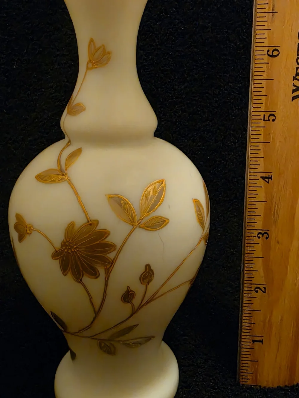Bohemian Harrach Uranium Glass Vase – Fine Wildflower Enamel, c. 1880s